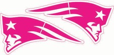 New England Patriots Hot Pink Mini Helmet Decals