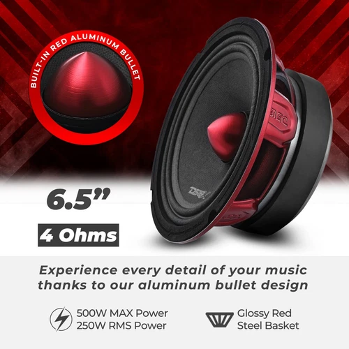 4x DS18 PRO-X6.4BM 6.5英寸中频扬声器500W最大扬声器带子弹4欧姆 - 第 2 张/共 8 张