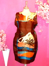 WOMEN PLUS SIZE FLORAL V NECK SHIFT DRESS ( FIT SIZES UK16-22 )