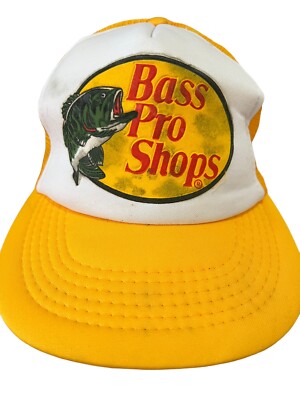 Bass Pro Shops キャップ 黄色 フリーサイズ 古着 Vintage Bass Pro Shop Trucker Hat Mesh Yellow SnapBack | eBay