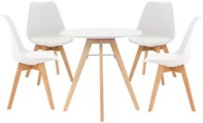 Sitzgruppe Livik Tisch Viktor &Oslash; 75 cm + 4x Stuhl Linares Essgruppe modern