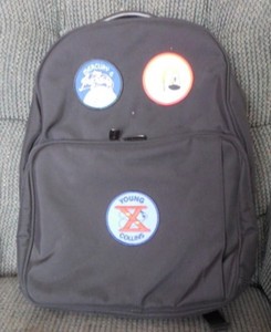 Bagedge black backpack NASA Mercury Friendship Freedom Young Collins patches
