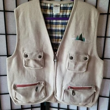 Alpine Cotton Outfitter XL Vest Tan Multiple Pockets For Gear Cotton/Poly Blend