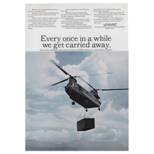 1967 Univac: Every Once In a While We Get Carried Away Vintage Print Ad