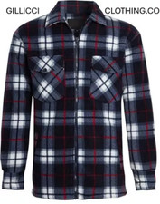  PELZFLEECE GEFÜTTERTE WARME LUMBERJACK KARIERTE SHIRT JACKE MIT/OHNE KAPUZE GILLICCI 