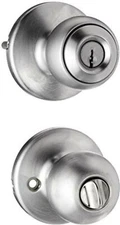 Kwikset  Entry Door Knob with Lock and Key, Secure Keyed Handle Exterior Door