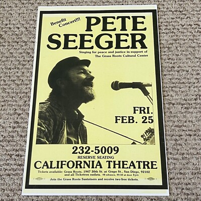 Pete Seeger, California Theater Poster 11 x 17 (259)