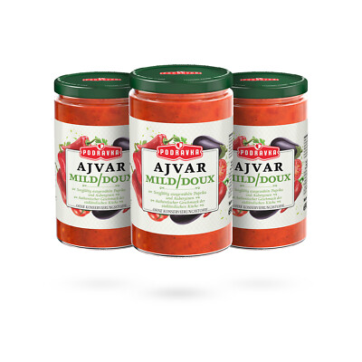 Podravka Ajvar mild, 690g Glas (Vorratspack   Menge & Rabatt wählbar)