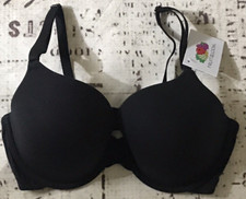 Woman's Black BRA 36C Underwire Full Coverage T-Shirt Bra Fruit of The Loom