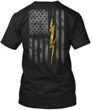 Electrician Flag Tee T-Shirt Made in the USA Size S to 5XL