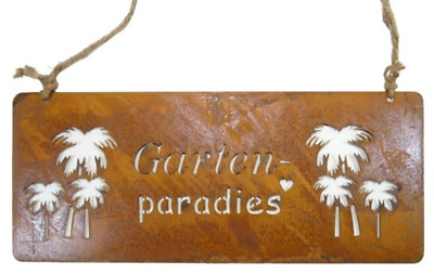 Rostlook Schild Gartenparadies 30 x 13 cm Garten Wandschild Figur Deko GTT K44