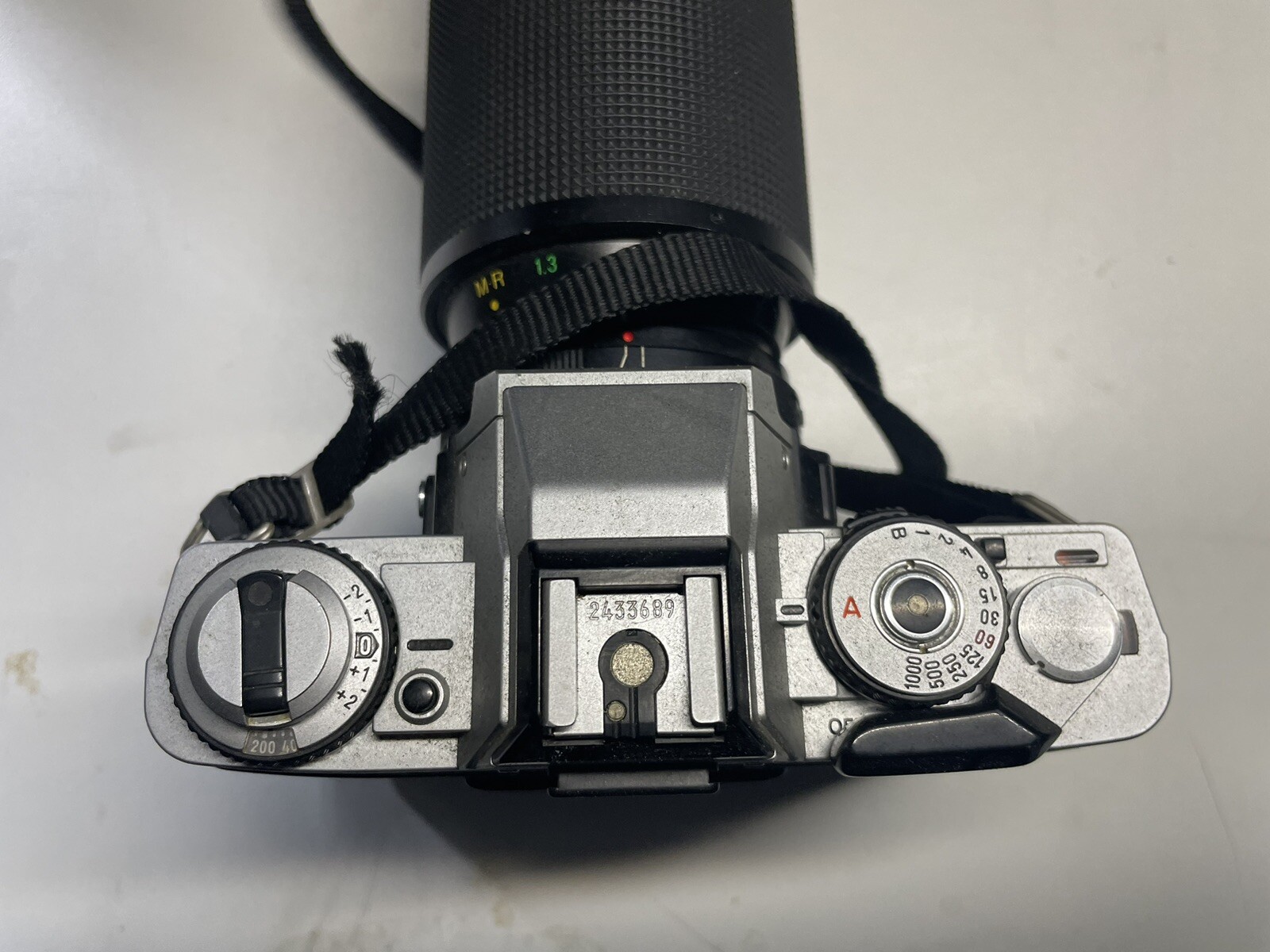 Minolta XGM 35mm SLR Film Camera w/ Telephoto Lens and Battery Pack