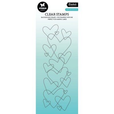 StudioLight Essentials Clear Stamp - Herz Herzen Hintergrund Rand Muster Liebe