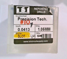 TCT REPOINTED DRILLS SLOT 59 0.0413" DIA 0.343" FLUTE LOT OF 50