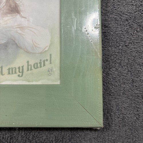 Old English Sheepdog print in Green Wooden Frame wall art canvas prints framed - Picture 6 of 9