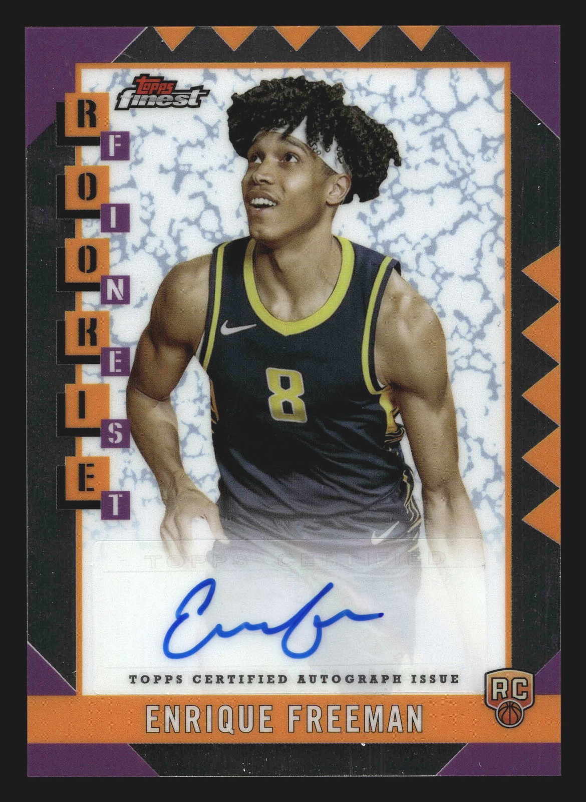 2024-25 Topps Finest Enrique Freeman #RFA-EF Rookie Auto RC Pacers