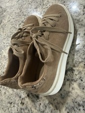 Steve Madden Charlie Taupe Suede Lace Up Rounded Toe Fashion Low Top Sneakers 7