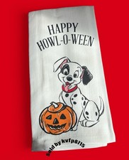 Disney 101 Dalmatians Halloween Set Of 2 Kitchen Towels 100% Cotton Cute Dog
