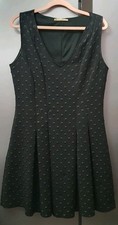 Maille Demoiselle Y2K Textured Skater Dress Size L T3 Pleated Scuba Party France