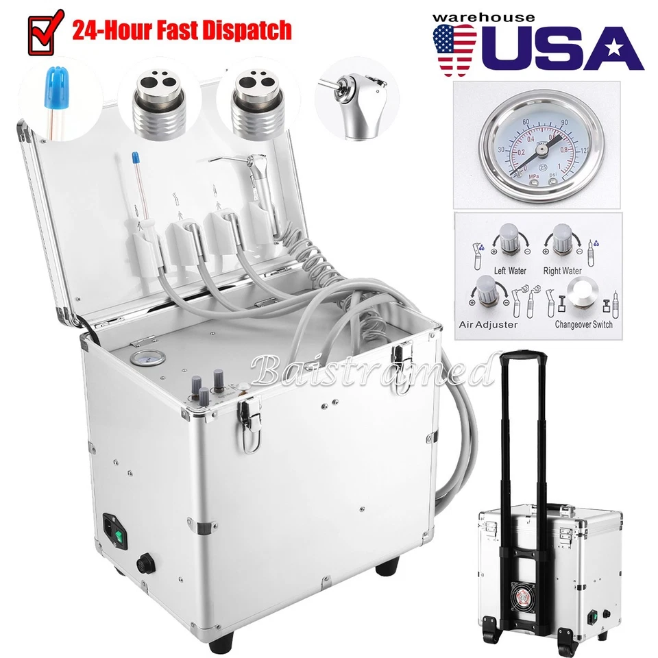 Portátil Dental unidad móvil de entrega de succión compresor de aire 4Hole Pull Foto 2 de 4