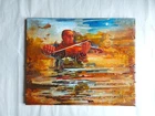 Mixed Media "Stephane Grappelli" Impasto Oil Painting - Russian Dmitri Miletskii