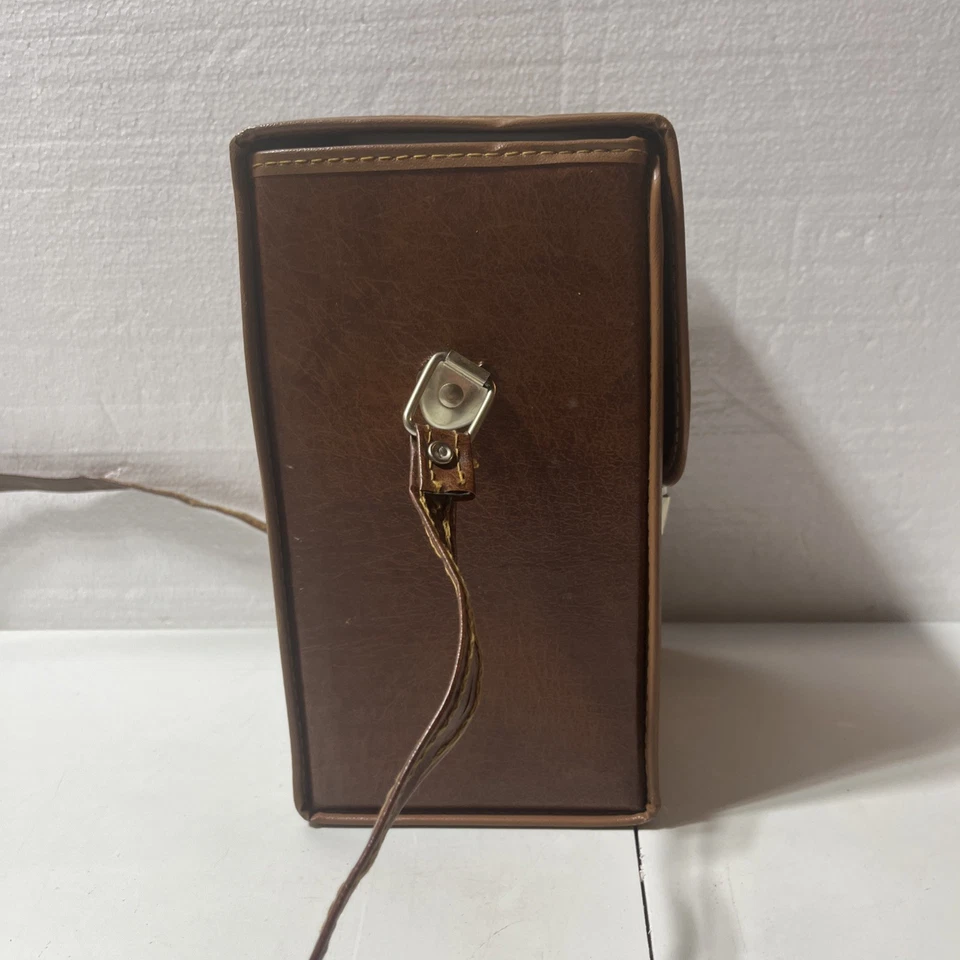 Bolsa de couro vintage dos anos 70 estojo rígido para câmera Kodak Polaroid - Imagem 4 de 4