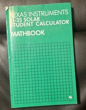 TEXAS INSTRUMENTS TI-35 SLR Solar Student Calculator Math Book 1984 Vintage