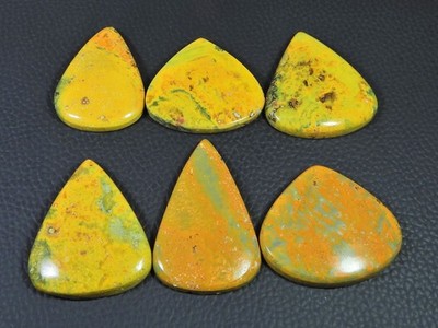 285Cts. Natural Bumble Bee Jasper Pear Cabochon Loose Gemstone 06 Pcs Lot