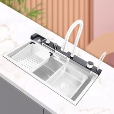 30x18 in Drop in Kitchen Sink Top Mount Single Bowl Basin Stainless Steel