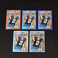 (5) 2010 Topps Chrome Blue Purple Refractor Lot Jimmy Clausen Panthers 