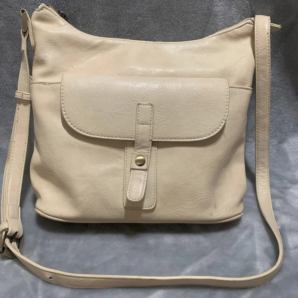 Sasha + Sofi Cream Crossbody Bag Purse Front Pocket Everyday Casual - Image 3 of 4