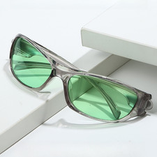 for y2k Korean Cat Eye Sunglasses for Women Green Lens Lightweight PC Frame