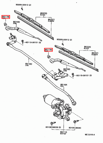Genuine LandCruiser HZJ70 HJ75 HDJ81 HDJ80 HDJ79 Front Wiper Arm Bolt Nut x2 - Picture 10 of 20