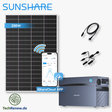 Balkonkraftwerk 200W Sunshare Ray Lite Speicher 2,0kWh Ultraleicht App …