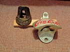Rare Coca Cola “Hoof” Cast Iron Bottle Opener & Vintage Starr  Coke Wall Mount