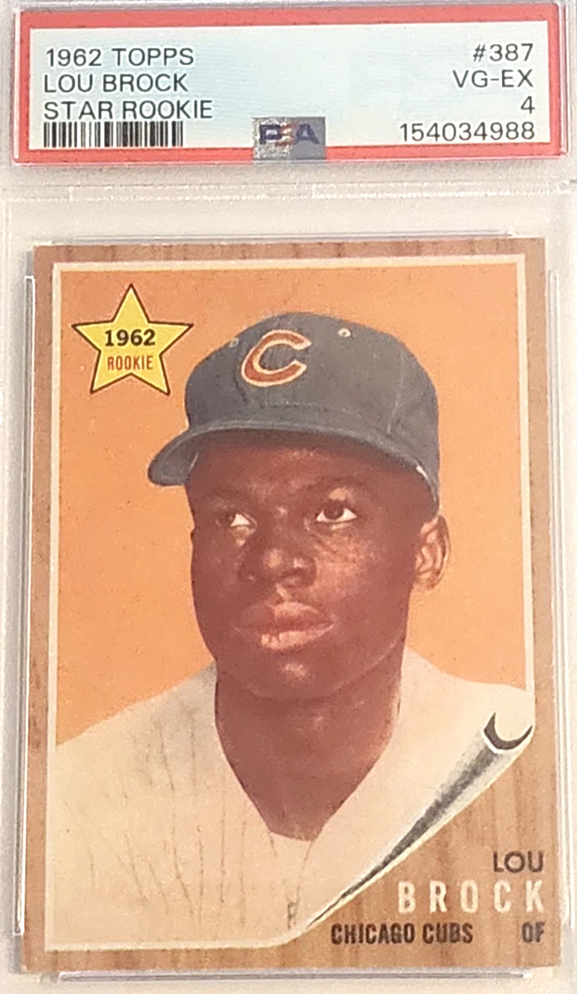 Lou Brock #387 (Baseball Cards 1962 Topps) — is it worth grading?