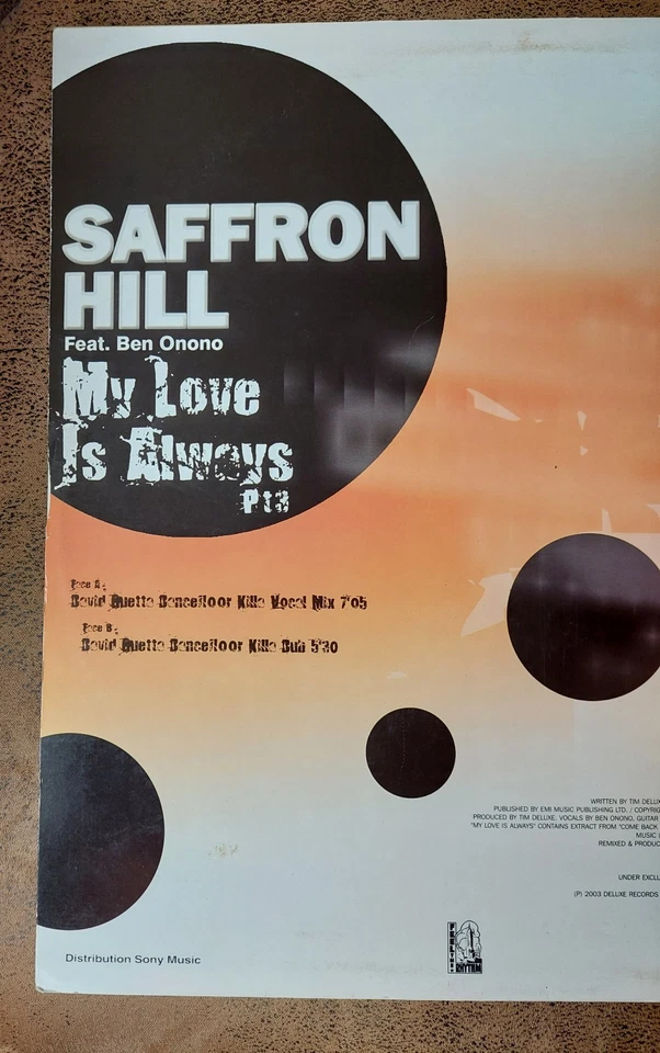 DAVID GUETTA MAXI 45 (VG+) : Saffron Hill - Photo 3/4