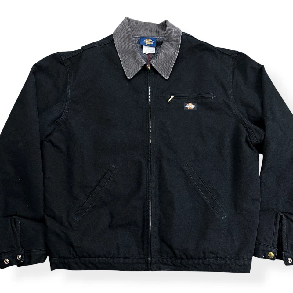 Dickies 夹克男式 XL 毛毯衬里工作服编舞外套灯芯绒领 758BK — 第 2/4 张图片