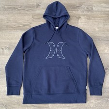 Men  s Hurley Icon Graphic Pullover Hoodie Sz M Blue Kangaroo Pocket NWOT