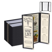 WeChef 30 Pcs Restaurant Menu Covers Gate Fold for 8.5x14" & 4.25x14" Paper