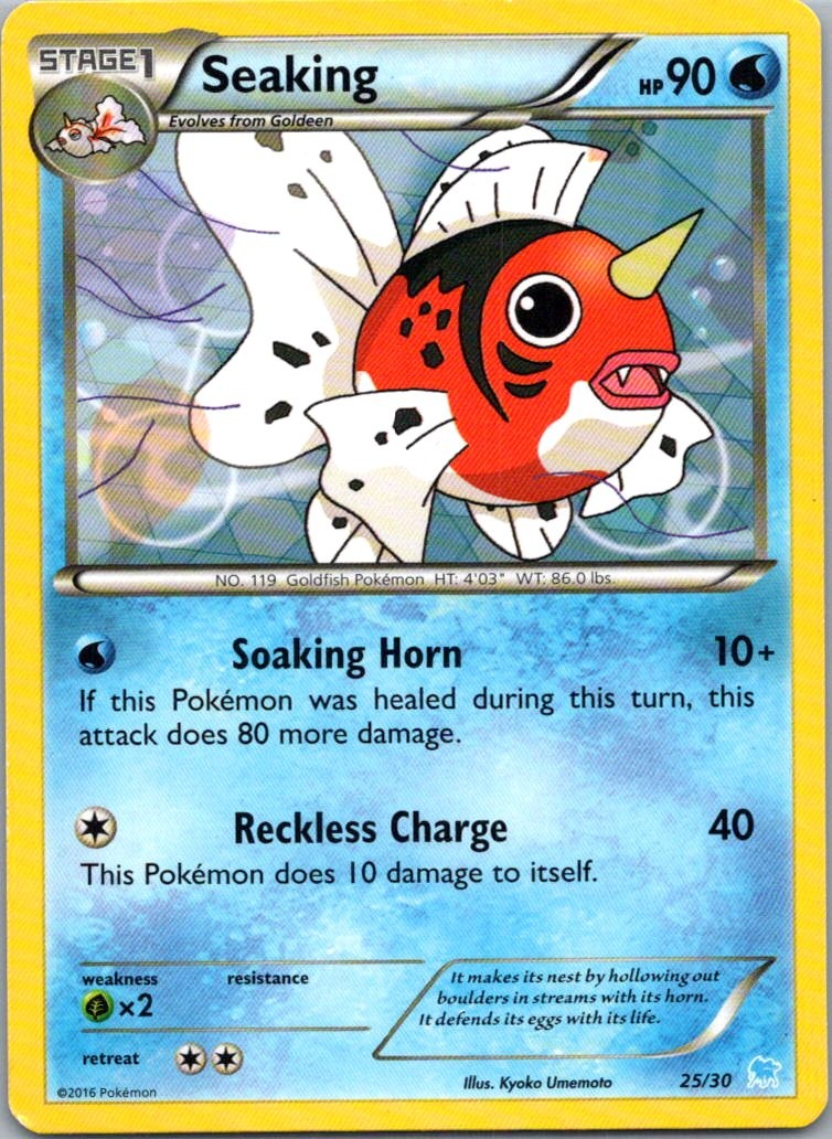Pokemon TCG Seaking 25/30 XY trainer Kit Suicune LP