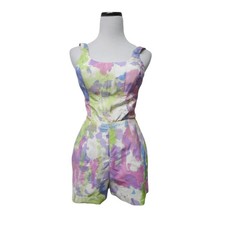 50s Strawbridge Clothier abstract print pin-up bathing suit . fits small