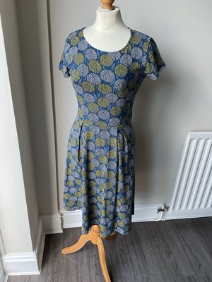 SEASALT ORGANIC COTTON RIVIERA NAVY MIX KNEE LENGTH DRESS  SIZE 10. NWOT 