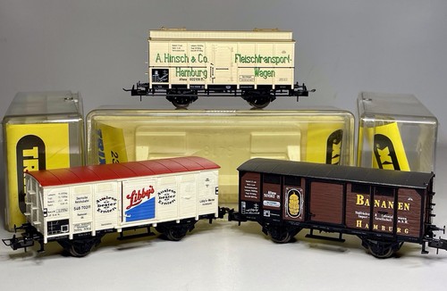 3 Trix HO Deutsche DRG Güterwagen Waggons alle mit Hamburg Motiv 23537 23538 23502 | Zustand: Used