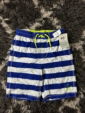 Gap Kids Swim Trunks XXL 14 16 Boys Blue White Striped Board Shorts UPF 40 NWT