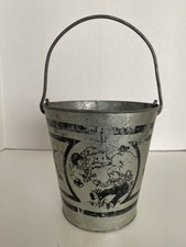 Vintage Tin Litho Jack  Jill Sand Pail With Bail Handle