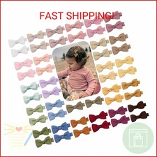 C LLOT Baby Hair Clips 50PCS Baby Girls Fully Lined Baby Bows Hair Pins Tiny 2"