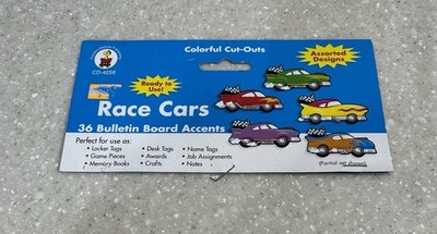 Carson Dellosa CD 4258 Race Cars 36 Bulletin Board Accents Name Tags Classroom