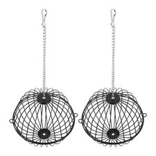  Lot de 2 mangeoires à boules de graisse pour oiseaux - Mangeoire suspendue en