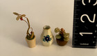 Miniature 19th cAntique lot: 2 German doll house plants,  rare mark Japanes vase — photo 1